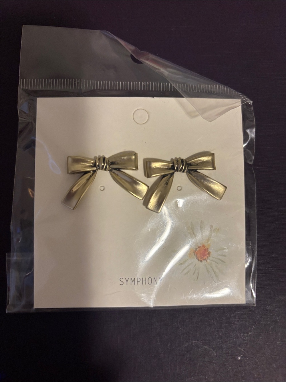 Symphony Metallic Gold Bow Hair Clips